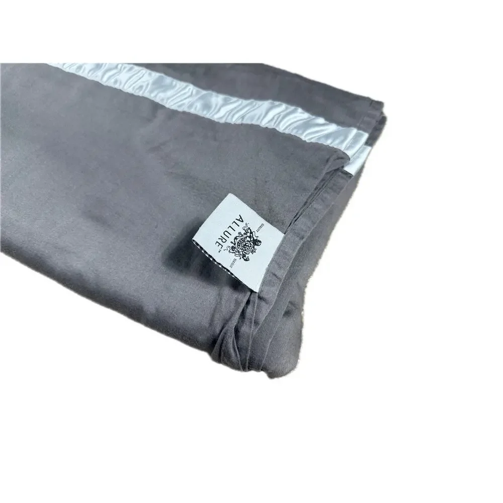 Allure Luxury Queen Sized Flat Sheet 100% Combed Cotton Satin Stripe Bedding